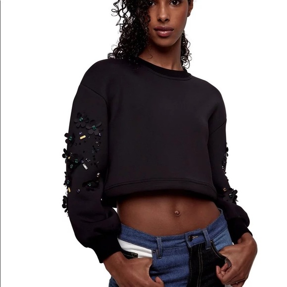 NWT Zendaya embellished sweatshirt shirts SZ s - Picture 1 of 5